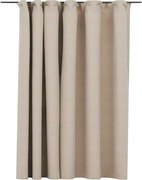 vidaXL Draperie opacă, aspect de in, bej, 290 x 245 cm, cu cârlige