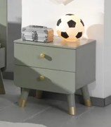 Noptieră pentru Copii, Verde Olive (Pin Masiv și MDF) – Billy – Vipack