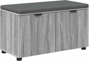 vidaXL Bancă pentru hol cu pernă cu raft Sonoma gri 80 x 38 x 46 cm
