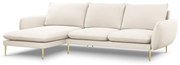 Coltar tapitat Vienna 5 locuri plusat/picioare gold – L255 x l170 x h95