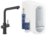 Baterie bucatarie Grohe Blue Home pipa tip L si Starter Kit negru mat