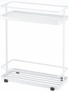 Etajeră pe roți cu două rafturi pentru baie Yamazaki Tower, alb