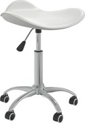 vidaXL Scaun de masă pivotant, alb, piele ecologică