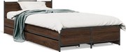 vidaXL Cadru de pat cu sertare stejar maro 75x190 cm lemn prelucrat