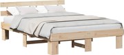 vidaXL Cadru de pat natural 160 x 200 cm Lemn de pin masiv