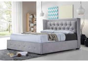 Pat tapitat Roma 160x200cm, suport saltea inclus, culoare Gri