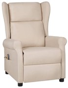 vidaXL Fotoliu de masaj, crem, material textil