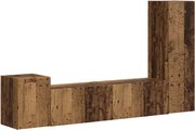 vidaXL Set comodă TV Pe perete 4 pcs Lemn vechi Lemn compozit