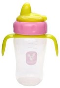 Biberon cescuta pentru copii cu maner detasabil si capac Cangaroo™ Sippy Cup PINK XXL , 6 luni+, 270 ml, 9 masuri, pentru apa, lapte si ceai, Roz