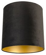 Abajur din catifea neagră 40/40/40 cu interior auriu