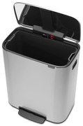 Coș de gunoi argintiu mat cu pedală din oțel 60 l Bo – Brabantia