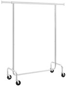 Umeraș pentru haine IRENE pe roți, max.130kg, 150x45x160cm, argintiu SongmicsHome