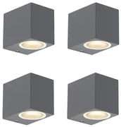 Set de 4 aplice moderne gri închis IP44 - Baleno