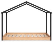 Pat pentru copii Marckeric Arthur, 90 x 190 cm, gri antracit