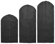 Set 3 huse pentru haine Brabantia 1005662, M/L/XL, 60x100/135/150 cm, Fermoar, Negru
