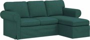 vidaXL Canapea Verde închis 215 x 138 x 80 cm țesătură