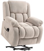 HOMCOM Fotoliu de Ridicare și Înclinare cu 2 Buzunare și Telecomandă, Bej | Aosom Romania