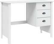 vidaXL Birou cu Sertare Hill Alb 100 x 45 x 74 cm Lemn de pin masiv