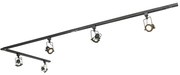 Sistem de șine industrial negru cu 5 spoturi monofazate - Suplux