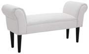 HOMCOM Bancă de Capăt de Pat cu Cotiere Rulate, Bancă Căptușită pentru Dormitor, 102x36x51 cm, Alb | Aosom Romania