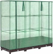 vidaXL Strat înălțat cu husă de seră, aspect ratan, 120x40x123 cm