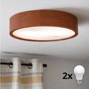 Brilagi - Plafonieră LED CARVALHO 2xE27/15W/230V stejar/cireș Ø 37 cm