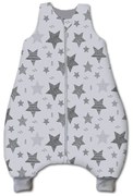 Sac de dormit cu picioare pentru copii 6-18 luni Kidizi Magic Stars Grey 1 tog, mansete transformabile in soseta