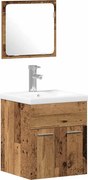 vidaXL Set de mobilier pentru baie 3 pcs Lemn Vechi Lemn compozit