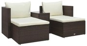 vidaXL Set mobilier de grădină cu perne, 5 piese, maro, poliratan