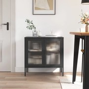 vidaXL Dulap, negru, 70x35x70 cm, sticlă și oțel