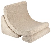 Fotoliu de copii maro deschis cu tapițerie din țesătură bouclé Moon – Wigiwama