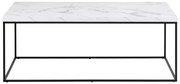 Măsuță de cafea albă cu blat cu aspect de marmură 55x110 cm Barossa – Actona