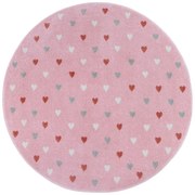 Covor pentru copii roz ø 140 cm Little Hearts – Hanse Home