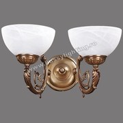 Aplica Polo cu 2 Brat, Desing Clasic, Finisaj Bronz Antic, Abajur Alb - Bussy Lighting 7192-52-29