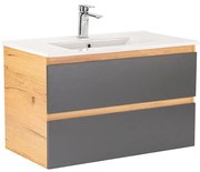 Dulap inferior Vario Forte 80 cu lavoar stejar-antracit