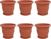 vidaXL Ghivece pentru plante 6 pcs Roșu cărămidă Ø 26 x 21.5 cm