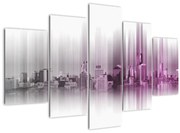Tablou - Panorama orașului, roz-gri (150x105 cm)