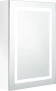 vidaXL Dulap de baie cu oglindă și LED, alb strălucitor, 50x13x70 cm