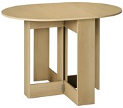 HOMCOM Masă Pliantă cu 2 Extensii Rabatabile, Masă Extensibilă cu Spațiu de Economisire, 104x76x73,7 cm, Lemn Natural | Aosom Romania