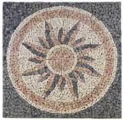 Mozaic din marmură - dale cu motiv solar 120x120