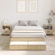 vidaXL Cadru de pat cu depozitare Stejar Sonoma 226.5 x 120 x 31.5 cm