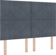 vidaXL Pat cu arc LED cu saltea Gri închis 140 x 190 cm Catifea