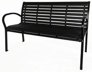Bancă de grădină 125 x 60 x 80 cm, negru, oțel /plastic