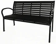 Bancă de grădină 125 x 60 x 80 cm, negru, oțel /plastic