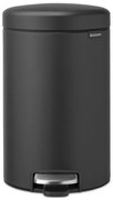 Cos de gunoi cu pedala Brabantia NewIcon 649741, 12 L, Inchidere lina, Baza antiderapanta, Finisaj mineral, Gri inchis