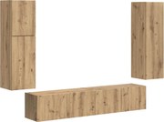 vidaXL Set comodă TV Pe perete 4 pcs Stejar Artizanal Lemn compozit