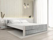 Pat dublu IKAROS DOUBLE 140 x 200 cm, beton/alb Saltele: Fara saltea, Somiera pat: Fara somiera