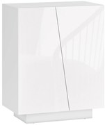 HOMCOM Dulap Multifuncțional cu 3 Nivele, Design Modern din PA Alb, Poliță Reglabilă, Bază Înălțată, 70x40x88 cm | Aosom Romania