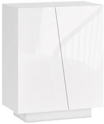 HOMCOM Dulap Multifuncțional cu 3 Nivele, Design Modern din PA Alb, Poliță Reglabilă, Bază Înălțată, 70x40x88 cm | Aosom Romania