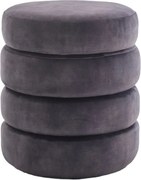 Bancheta cu spatiu de depozitare, Catifea Gri, VOQUE 50cm A-46689 VC